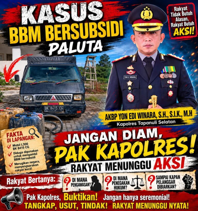 *Aktivis Desak Kapolres Tapsel Usut Hingga Aktor Intelektual Mafia BBM di Paluta*