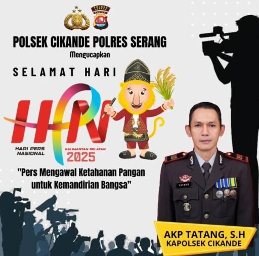 KAPOLSEK Cikande AKP Tatang SH.mengucapkan Selamat Hari pers nasional