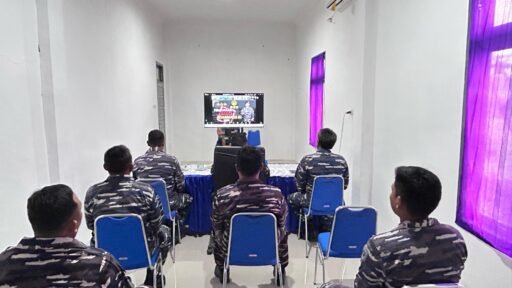 Dan Lanal Simeulue Beserta Perwira Staf Ikuti Rasko Koarmada RI 2025 Secara Vicon