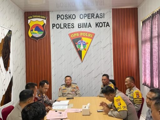 Polda NTB Evaluasi Kinerja Operasi Pekat Rinjani-2025. di Polres Bima Kota