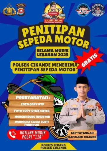 Mudik Tenang! Polsek Cikande Polres Serang Buka Layanan Penitipan Kendaraan Gratis