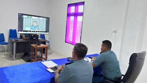 Danlanal Simeulue Ikuti Rakernispen TNI AL Tahun 2025 Secara Video Conference