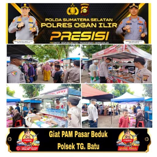 Polsek Tanjung Batu Gelar Patroli Pasar Bedug untuk Antisipasi Keamanan dan Jaga Kamtibmas