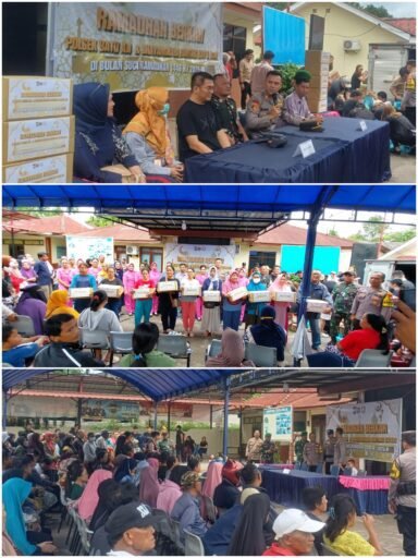 Polsek Batu Aji Bersama Koramil 02 BB, Forkopimcam Dan Komunitas Wonderful Giving Bagikan Sembako