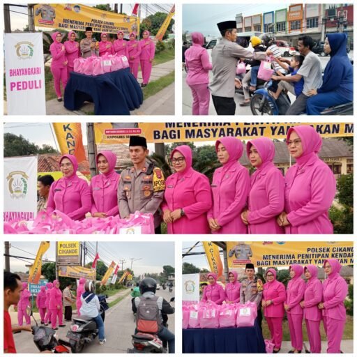 Berkah Ramadan,Bhayangkari Ranting Cikande Bagi Takjil Buka Puasa bersama Pengguna Jalan