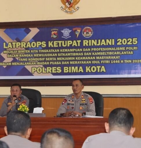 Polres Bima Kota Gelar Latihan Pra Ops Ketupat Rinjani 2025, Siap Amankan Lebaran