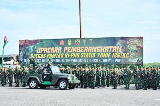 Komandan Lantamal I Hadiri Upacara Pemberkatan Satgas Pengamanan Perbatasan RI-PNG