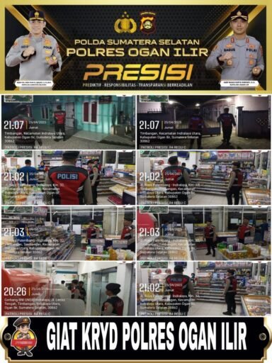 Kasat Binmas Polres OI Bersama Personel Patroli dan Razia, Sampaikan Himbauan kepada Masyarakat