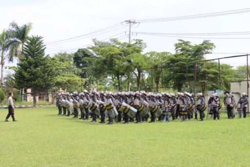 Jelang Peringatan Hari Buruh Internasional 1 Mei 2025, Polres Ogan Ilir Gelar Latihan Dalmas