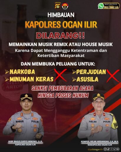 Polres Ogan Ilir Tegaskan Larangan Musik Remix dan Minuman Keras Saat Hiburan Masyarakat