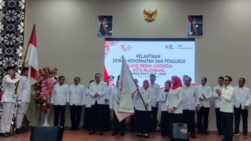 Kasdim 0418/Palembang Letkol Inf Deri Septriandi.,MM Hadiri Pelantikan Pengurus PMI Kota Palembang