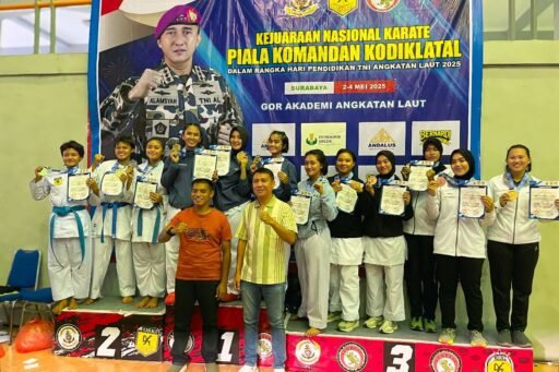 Prajurit Kowal Lantamal I Berhasil Borong 3 Medali Pada Kejurnas Karate Piala Dankodiklatal