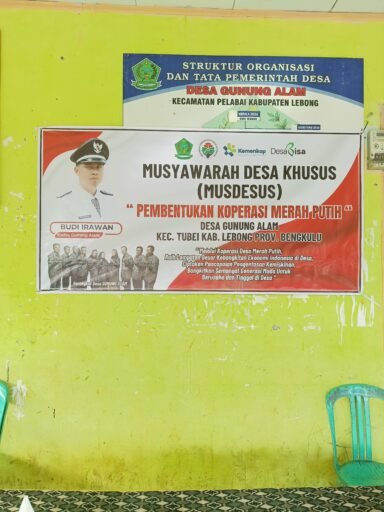 Musdessus Koperasi Merah Putih Desa Gunung Alam Resmi Dibentuk.