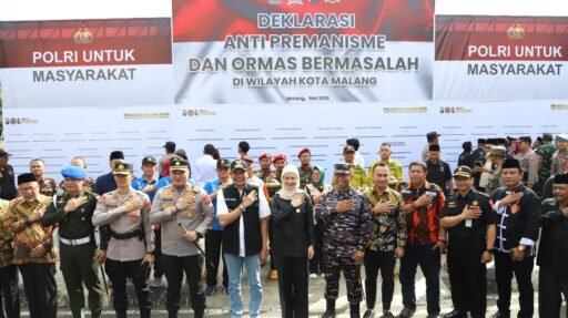 Deklarasi Anti-Premanisme dan Ormas Bermasalah Forkopimda Plus Kota Malang Jaga Kondusifitas