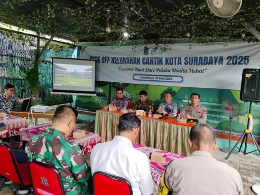 Kapolsek bersama 3 pilar Wonocolo Hadiri Peluncuran Kelurahan Cantik di Jemur Wonosari.
