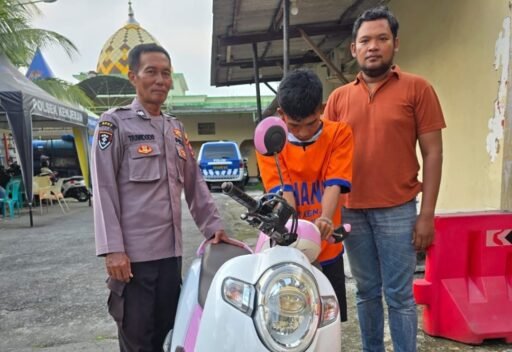 Pelaku Curanmor CA Diamankan Polsek Kenjeran Setelah Ketahuan Mencuri di Kedinding Lor Surabaya.