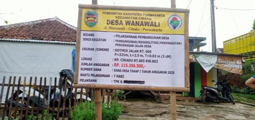 Warga Tersenyum Bahagia, Pemdes Wanawali Purwakarta Bangun Jalan Lingkungan