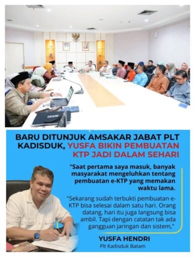 Plt.Kadisduk Yusfa Hendri, Permudah Masyarakat Pelayanan Cepat dan Mudah, Urus KTP Sehari Jadi