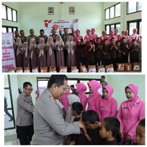 Polres Nganjuk Gelar Baksos di Panti Asuhan, Wujud Kepedulian Polri di Hari Bhayangkara ke-79