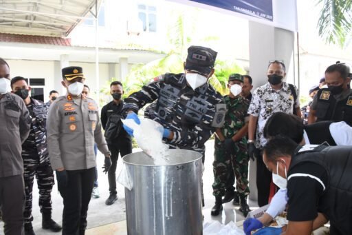 4,5 Kilogram Sabu Dimusnahkan Lanal TBA, Bukti Kuat Sinergitas Aparat Negara