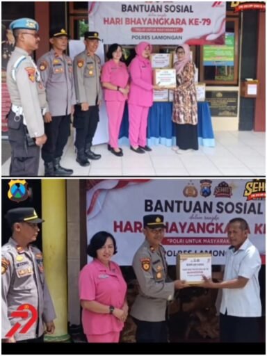 Dalam Rangka Hari Bhayangkara ke-79 Polsek Ngimbang Salurkan Bantuan Sembako ke Masyarakat