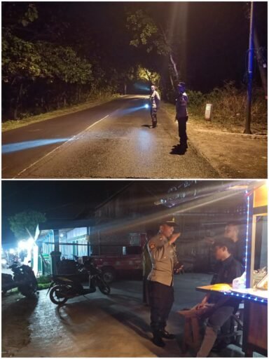 Kapolsek Ngimbang Gencar Gelar Patroli Blue Light Harkamtibmas Dan Tangkal 4C Di Malam Hari