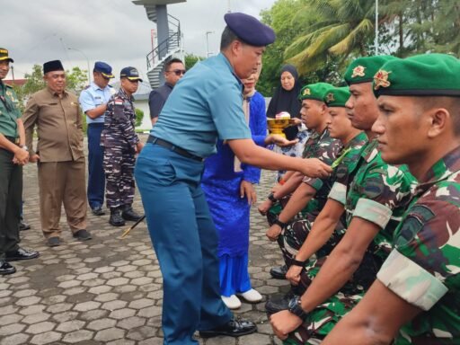 Danlanal Bintan Hadiri Upacara Penyambutan Kedatangan Personel Teritorial Pembangunan 849/Baladau
