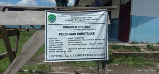 PEMBANGUNAN PAGAR SD 26 TALANG UBI MENJADI SOROTAN MEDIA.