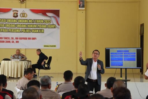 Kapolres OI Buka dan Ikuti Sosialisasi KUHP Baru: Penyuluhan UU No.1 Tahun 2023 Seluruh Personil