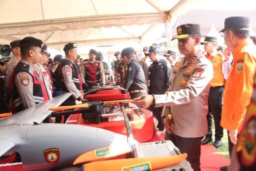 Apel Gelar Pasukan Dan Simulasi Karhutla di Griya Agung Palembang