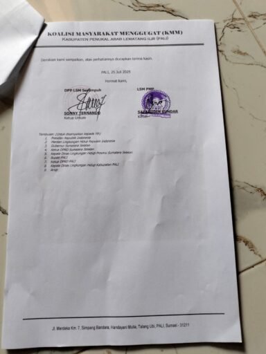 Di duga Cemari Sungai, Limbah B3 PT GBS, Masyarakat Menggugat Akan Gelar Aksi Demo di PALI.