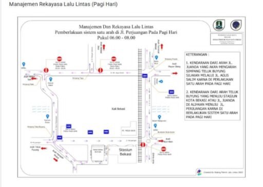 Urai Kemacetan, Dishub Kota Bekasi Berlakukan Sistem Satu Arah di Jalan Perjuangan