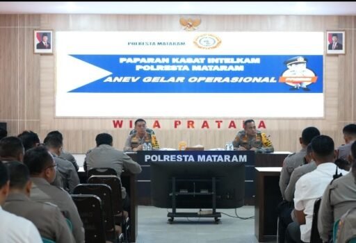 Evaluasi Kinerja Bulanan, Kapolresta Mataram Pimpin Rapat Gelar Operasi Juni 2025