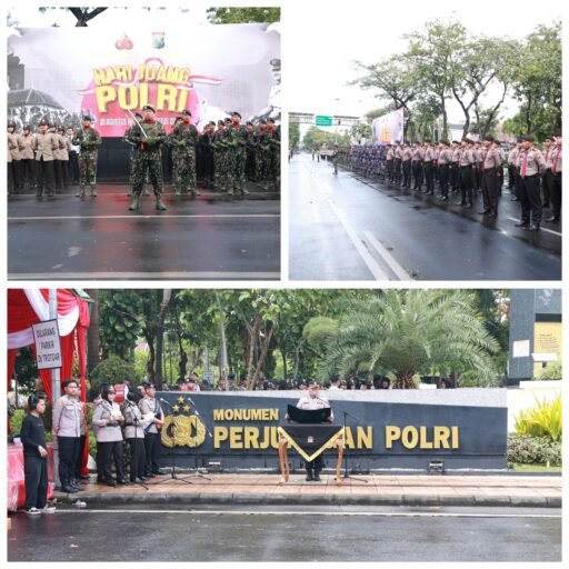 Hari Juang PolriDigelar di Surabaya Kapolri Pimpin Upacara Diikuti Selurah Polda se Indonesia
