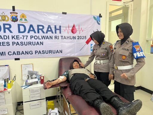 Polwan Polres Pasuruan Gelar Donor Darah Sambut Hari Jadi ke-77 Polwan RI