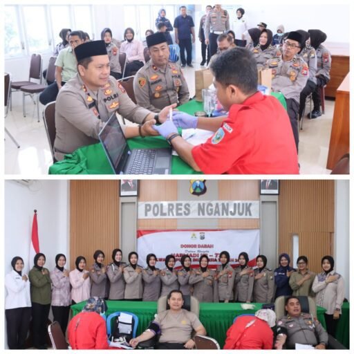 Polres Nganjuk Gelar Donor Darah Jelang Hari Jadi Polwan ke-77, Wujud Nyata Peduli Sesama
