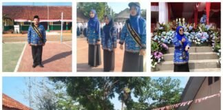 Upacara HUT RI ke-80 di SMPN 1 Tunjung Teja, Bu Adah Saadah mewakili Kepala Sekolah Pimpin Upacara