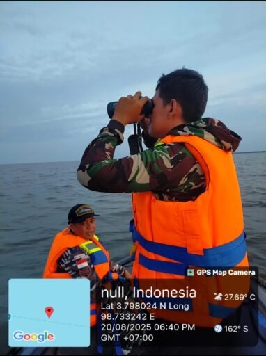 Bertindak Cepat, Pos TNI AL Medan Labuhan Bantu Pencarian Nelayan Tenggelam Di Perairan Belawan