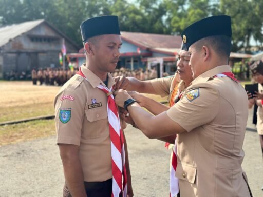 Danlanal Dabo Singkep Pimpin Upacara Hari Pramuka Ke-64 Di Lapangan Implasemen Dabo