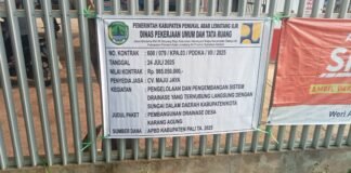 Diduga Kejar untung besar proyek Drenase di desa karang agung di kerjakan asal jadi.