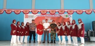 gerak jalan Ceria di desa sukaraja kecamatan penukal, berlangsung sangat meriah.