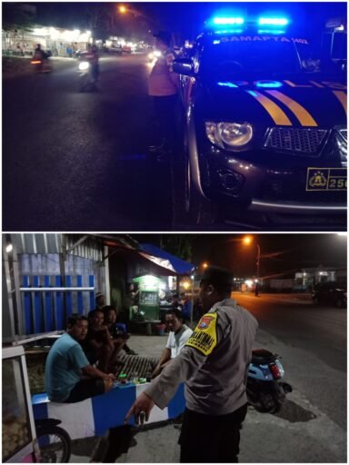 Guna Antisipasi Kriminalitas 3C Polsek Ngimbang Gelar Patroli Blue Light Di Daerah Rawan