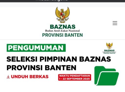 Pemprov Banten Buka Pendaftaran Calon Pimpinan BAZNAS Periode 2025–2030