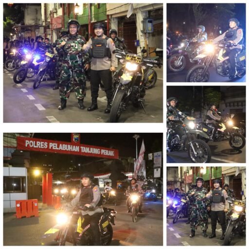 Ciptakan Rasa Aman, Polres Pelabuhan  Tanjung Perak Gelar Patroli Gabungan TNI-Polri