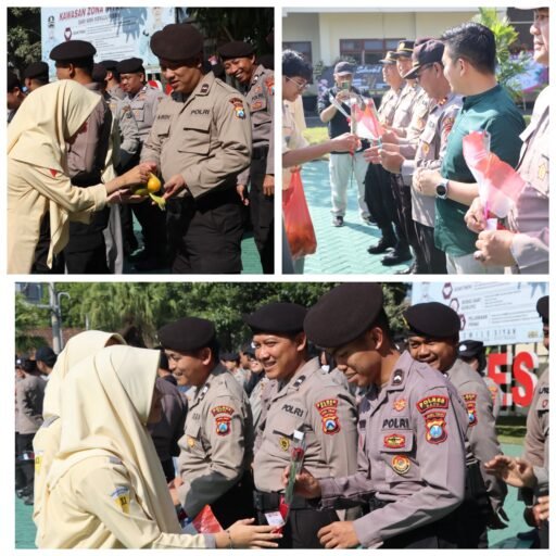 Bunga dan Jeruk Simbol Kepedulian Masyarakat untuk Polres Batu