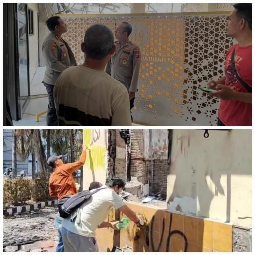 Polisi dan Warga Kembalikan Asal Masjid Al Jabar Polsek Tegalsari Pascakerusuhan di Surabaya