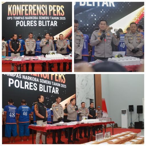 Operasi Tumpas Narkoba 2025 :Polres Blitar Amankan 13 Tersangka