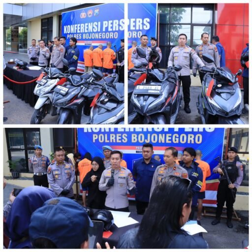Polres Bojonegoro Berhasil Ungkap Sindikat Curanmor, Lima Tersangka Diamankan