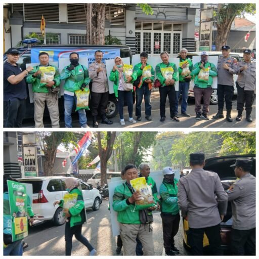 Polres Gresik Gelar Gerakan Pangan Murah Masyarakat dan Driver Ojol Sumringah