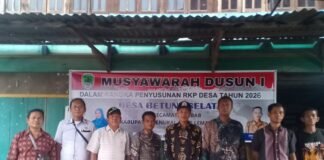Dalam Rangka Menyusun RPJM Desa 2026, Pemdes Betung Selatan Gelar Musyawarah Dusun 1